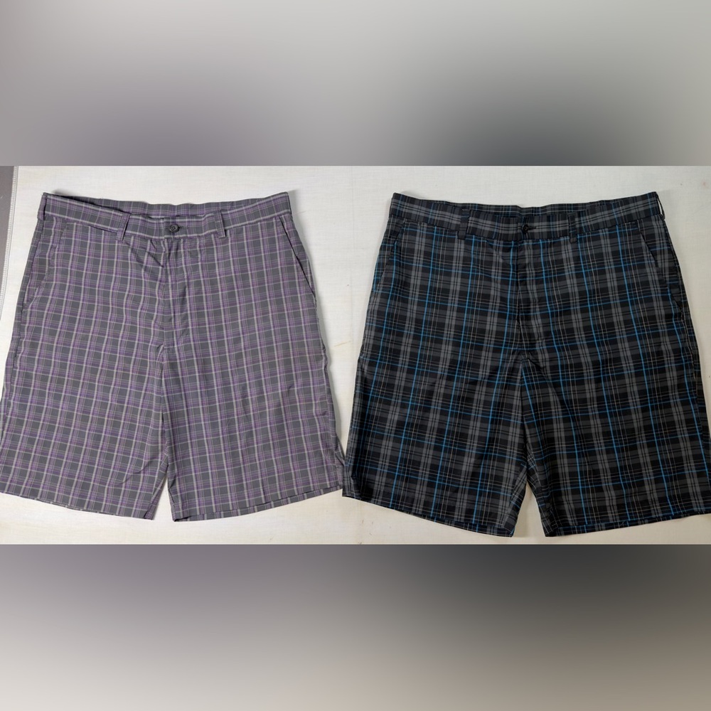 Lot Of 2 Ben Hogan Golf Shorts, Men’s Size 36 Purple And Gray Performance Shorts